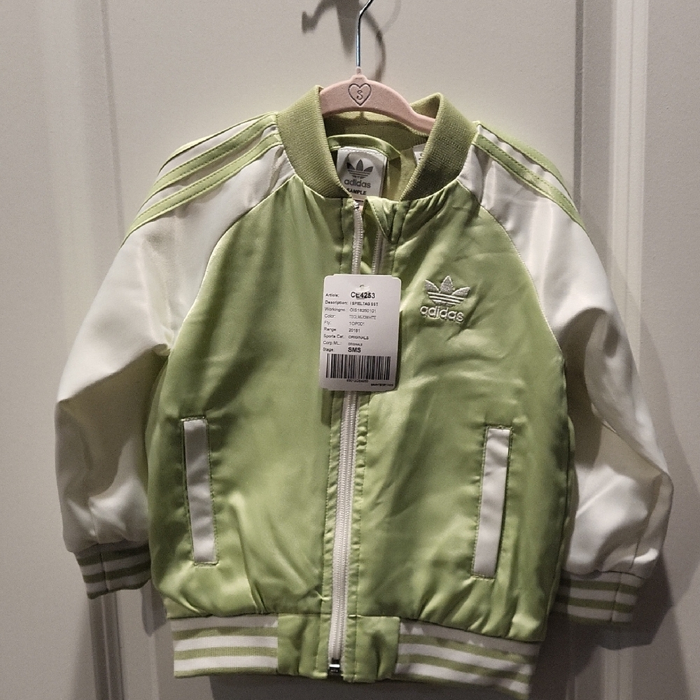 Adidas Originals Baby 9-12M Track Jacket With Pink Flower Detail